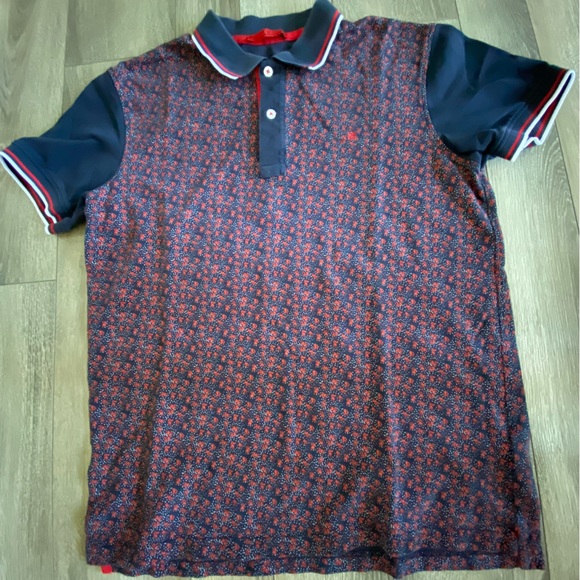 Carolina Herrera Navy and Red Polo Shirt - Picture 1 of 6